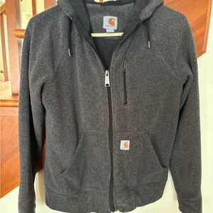 Carhartt Charcoal Full-Zip Hoodie Jacket Warm GREAT condition